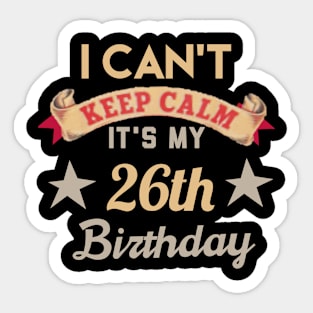 26th birthday gift Sticker